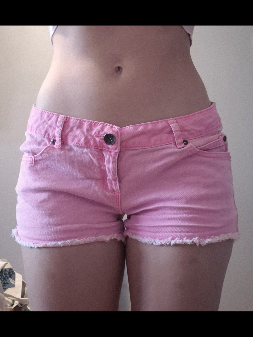 Ardene Pink Cut-Off Low-Rise Denim Shorts, Vintage